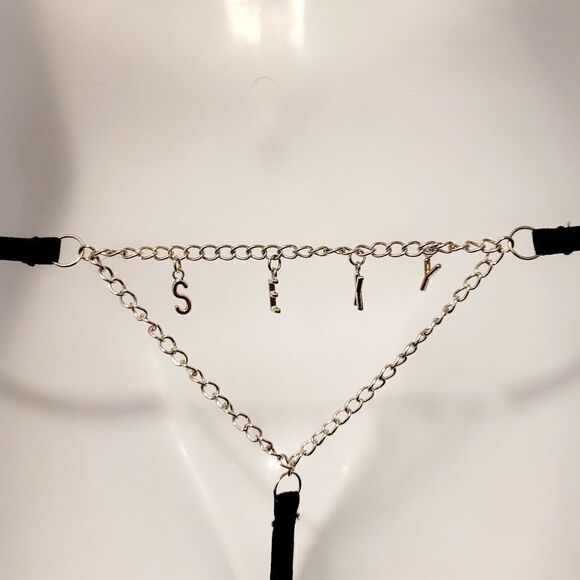 2/$20 Brand new Sexy silver chain black T-back panties - Picture 4 of 4